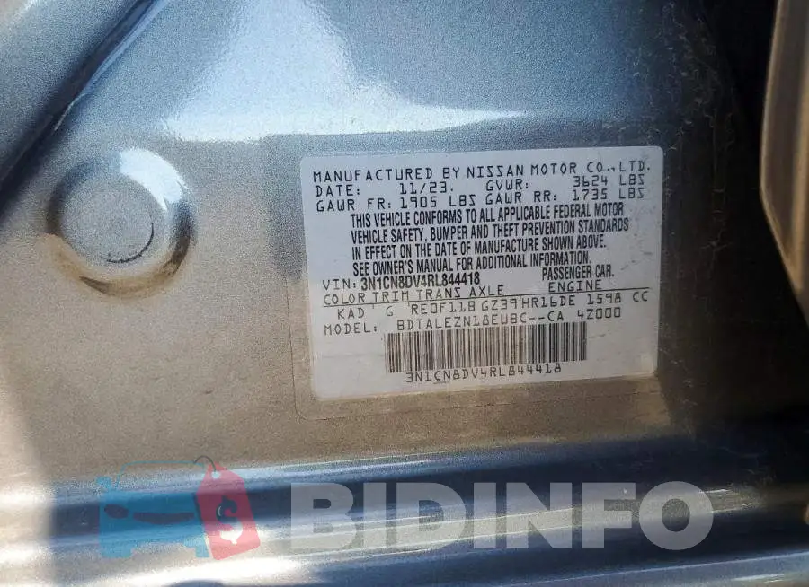 3N1CN8DV4RL844418 Photo# 12