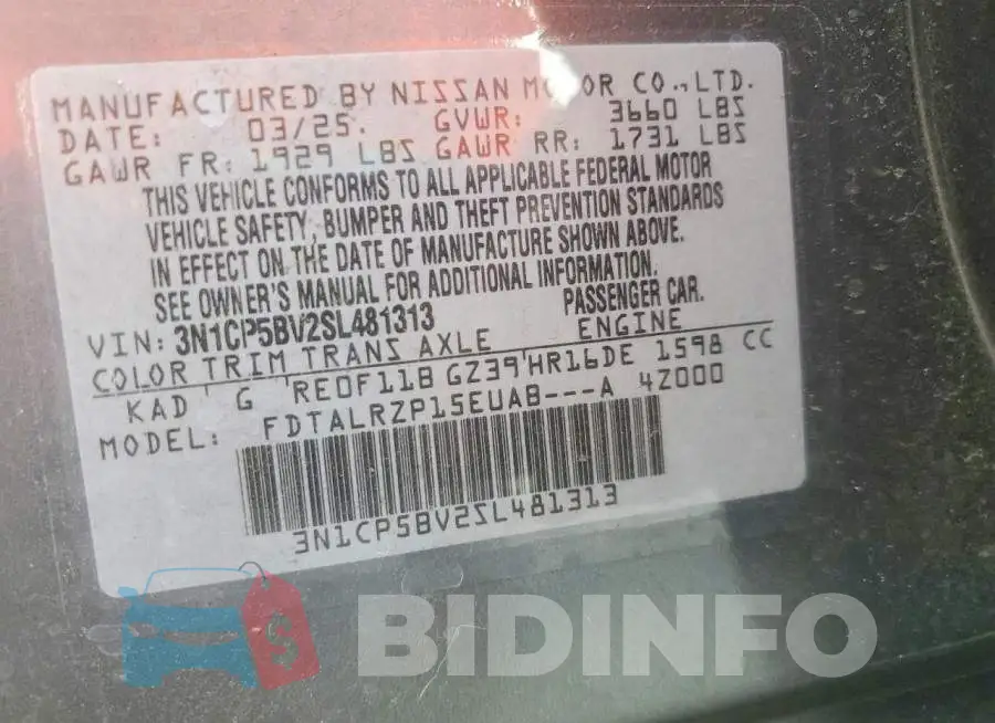3N1CP5BV2SL481313 Photo# 13