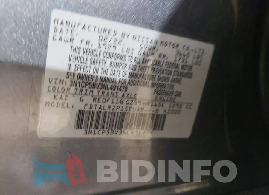 3N1CP5BV3NL491479 Photo# 14