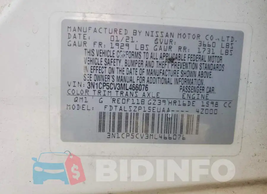 3N1CP5CV3ML466076 Photo# 13