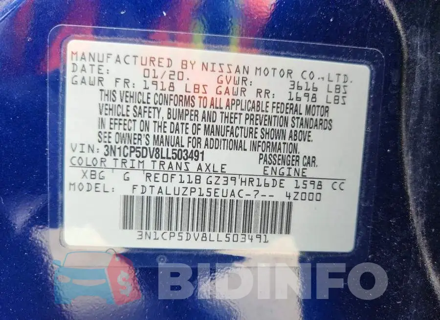 3N1CP5DV8LL503491 Photo# 13