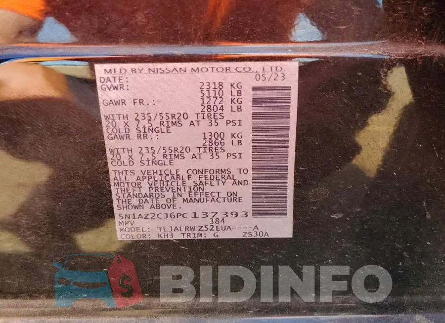 5N1AZ2CJ6PC137393 Photo# 13