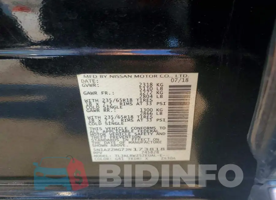 5N1AZ2MG7JN173818 Photo# 13