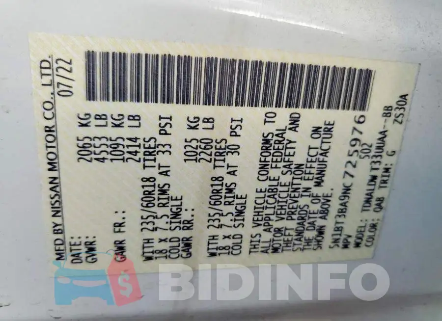 5N1BT3BA9NC725976 Photo# 14