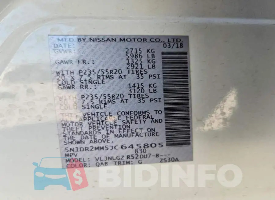 5N1DR2MM5JC645805 Photo# 12