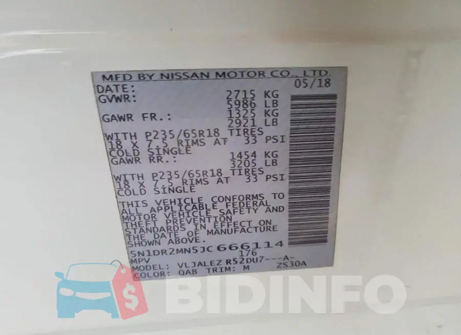 5N1DR2MN5JC666114 Photo# 13