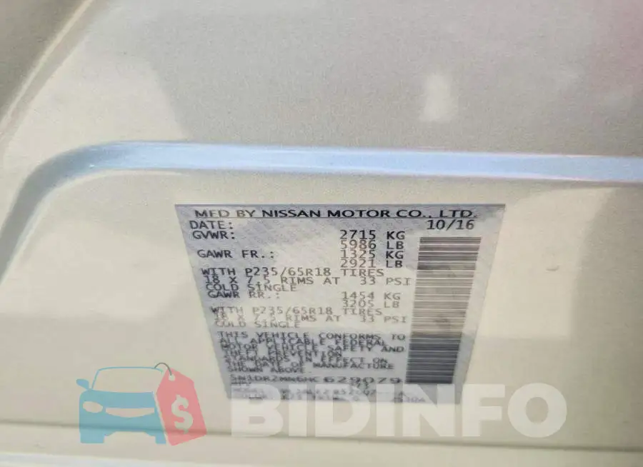 5N1DR2MN6HC629079 Photo# 14