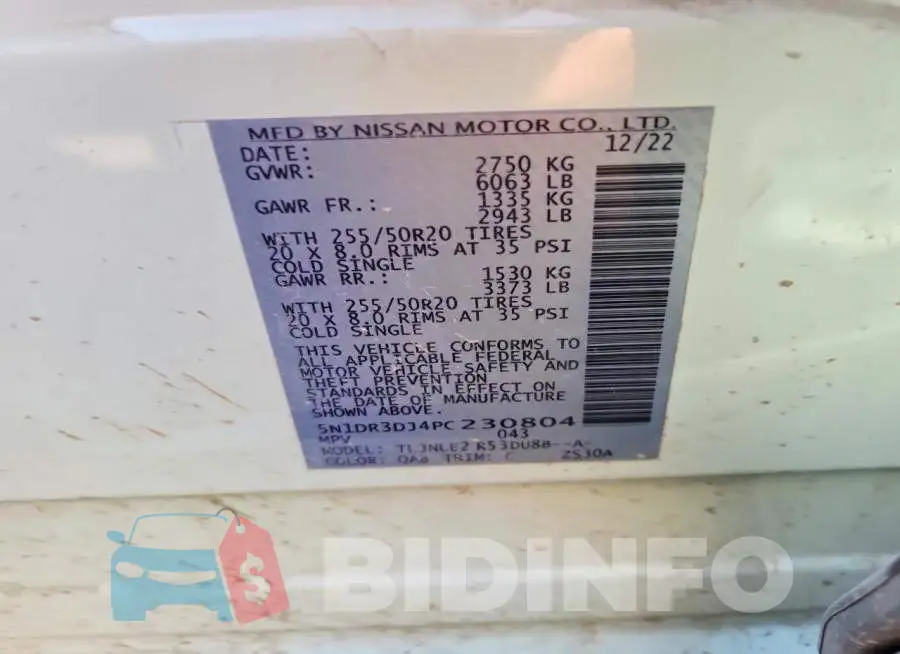 5N1DR3DJ4PC230804 Photo# 14