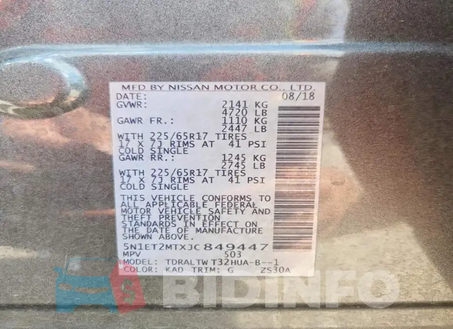 5N1ET2MTXJC849447 Photo# 13