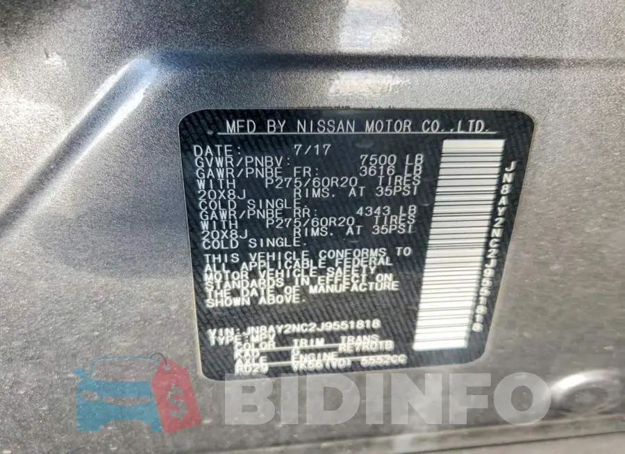 JN8AY2NC2J9551818 Photo# 13