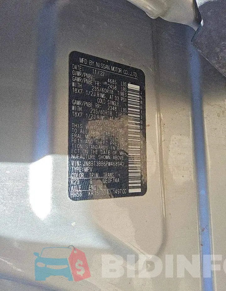 JN8BT3BB6PW468942 Photo# 13