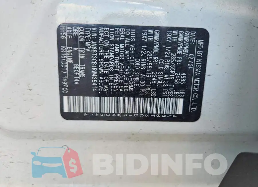 JN8BT3CB1RW435414 Photo# 13