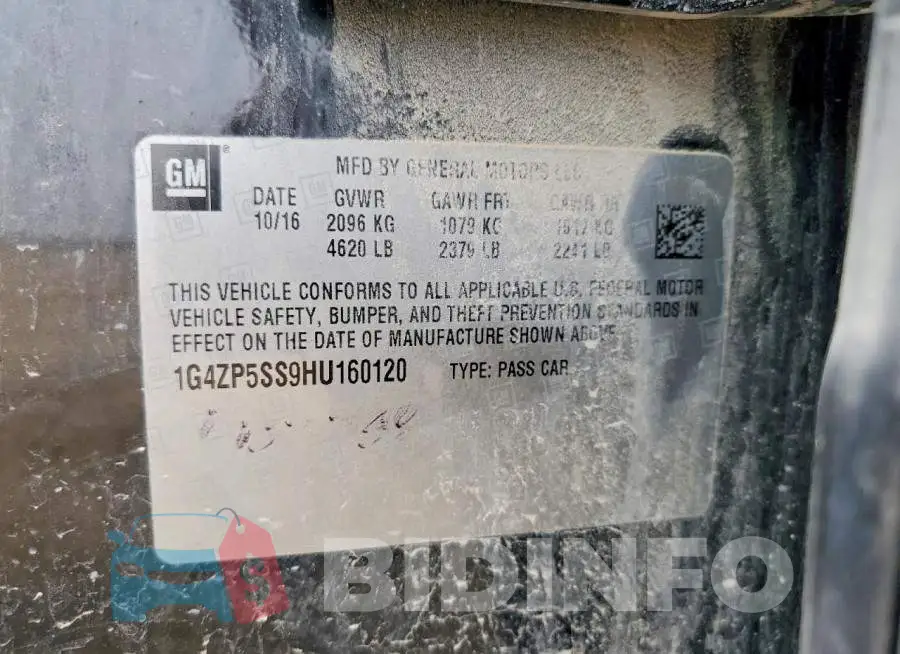 1G4ZP5SS9HU160120 Photo# 12