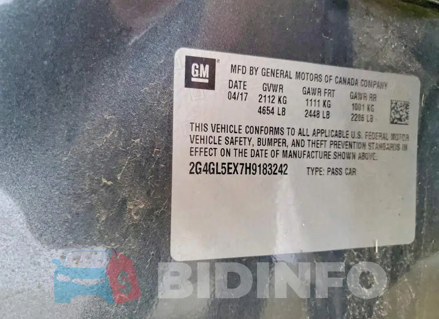 2G4GL5EX7H9183242 Photo# 12