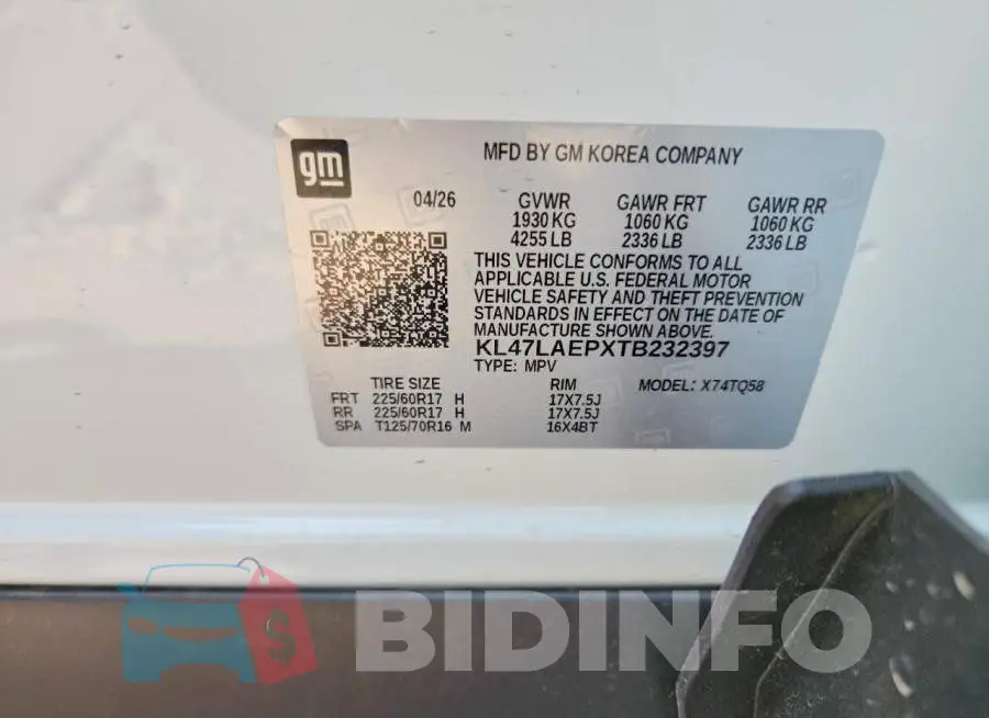 KL47LAEPXTB232397 Photo# 12