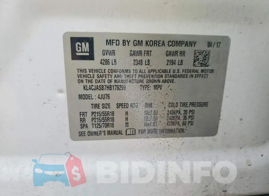 KL4CJASB7HB178299 Photo# 12