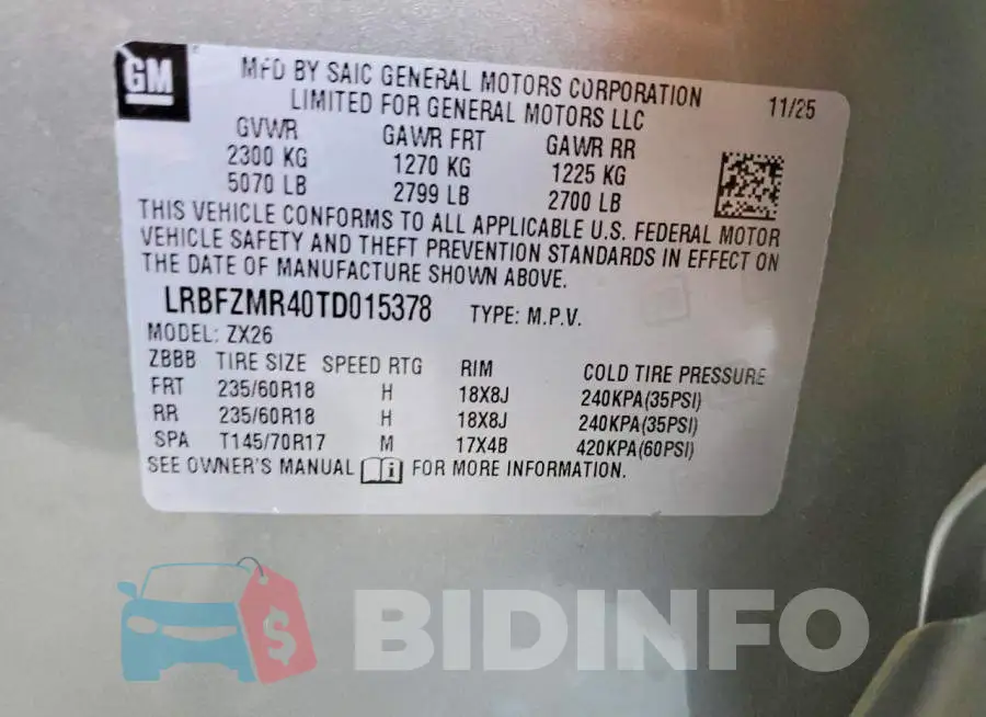 LRBFZMR40TD015378 Photo# 13