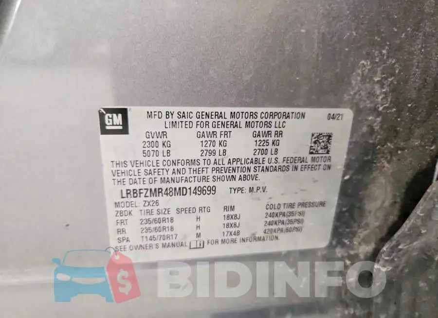 LRBFZMR48MD149699 Photo# 13
