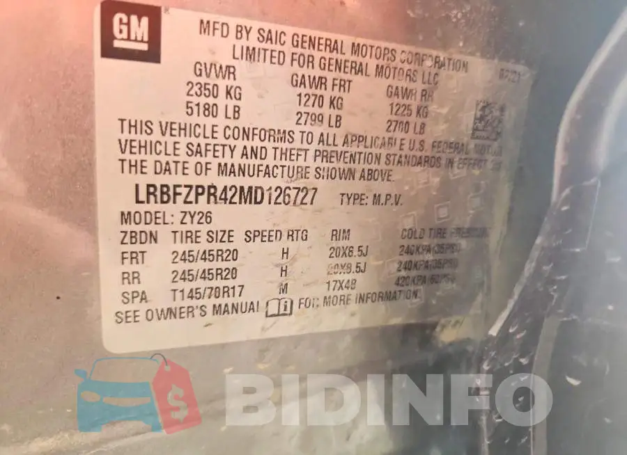 LRBFZPR42MD126727 Photo# 14