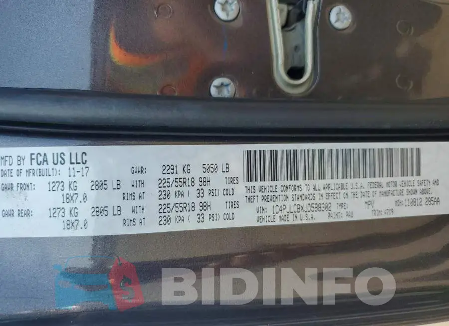 1C4PJLCBXJD588302 Photo# 12