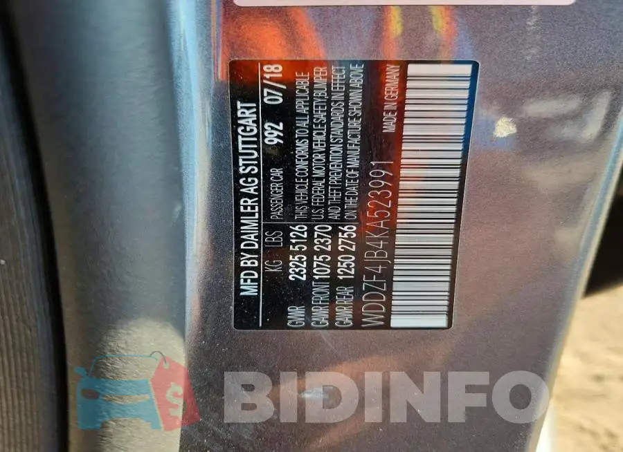 WDDZF4JB4KA523991 Photo# 12