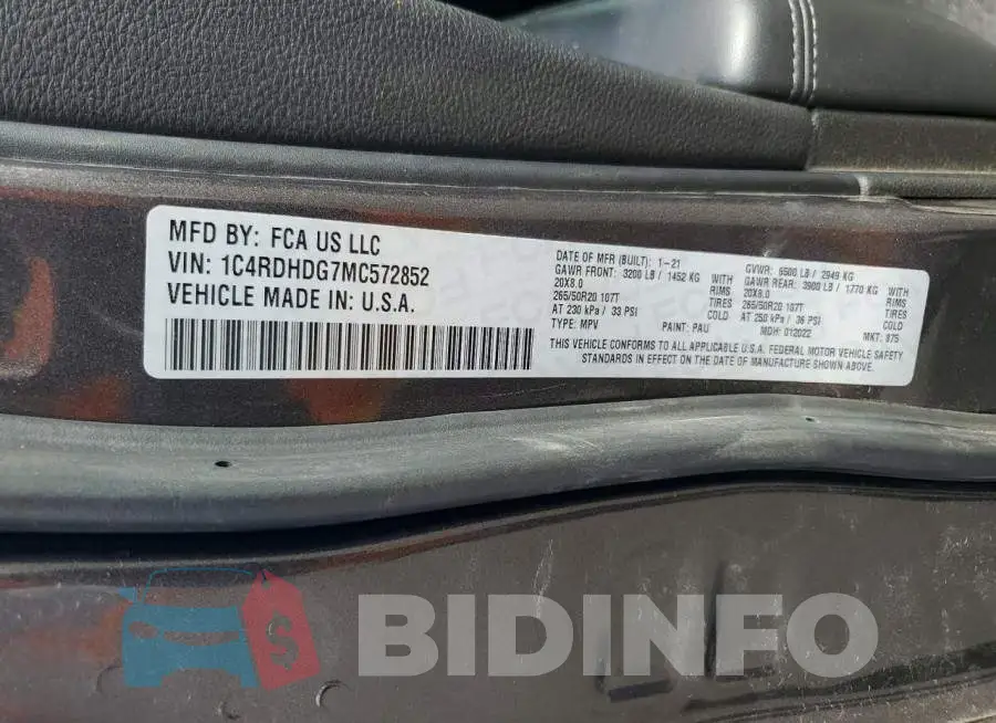 1C4RDHDG7MC572852 Photo# 13