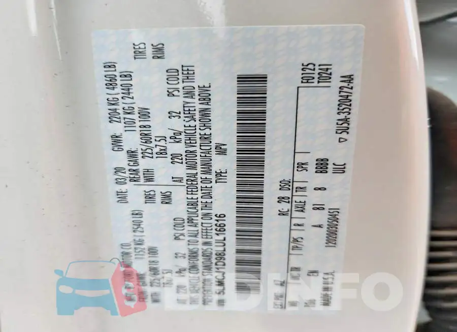 5LMCJ1D98LUL16616 Photo# 13