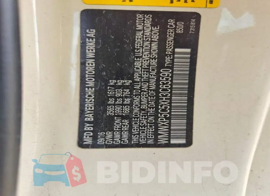 WMWXP5C5XH3C63590 Photo# 12