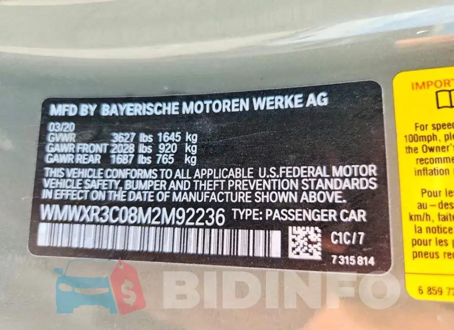 WMWXR3C08M2M92236 Photo# 12