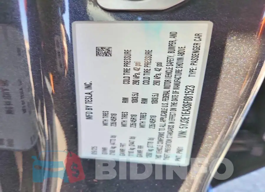 5YJ3E1EA3SF081523 Photo# 12