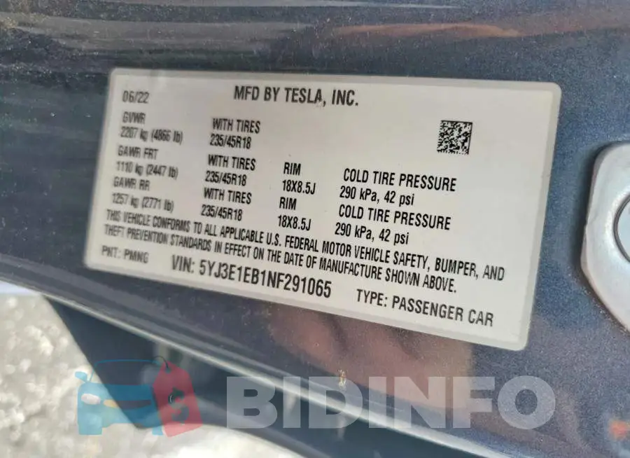 5YJ3E1EB1NF291065 Photo# 12