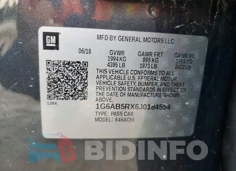 1G6AB5RX6J0184554 Photo# 12