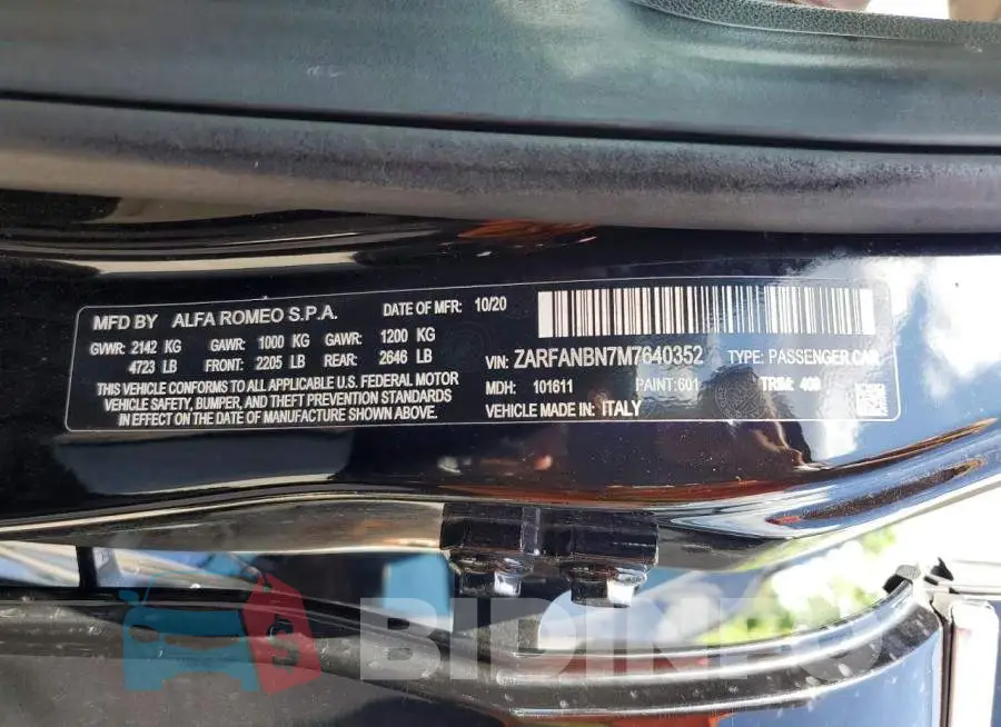 ZARFANBN7M7640352 Photo# 12