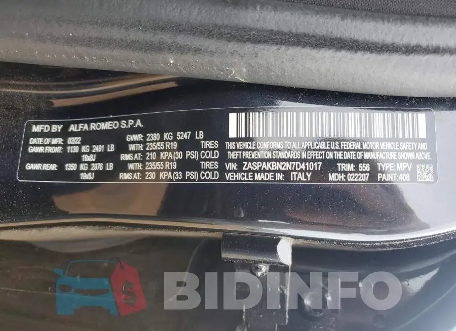 ZASPAKBN2N7D41017 Photo# 13