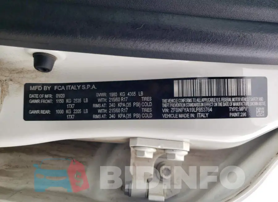ZFBNFYA19LP853764 Photo# 13