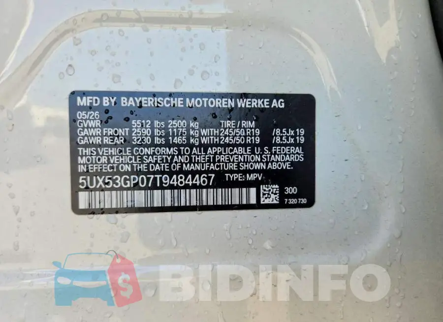 5UX53GP07T9484467 Photo# 13