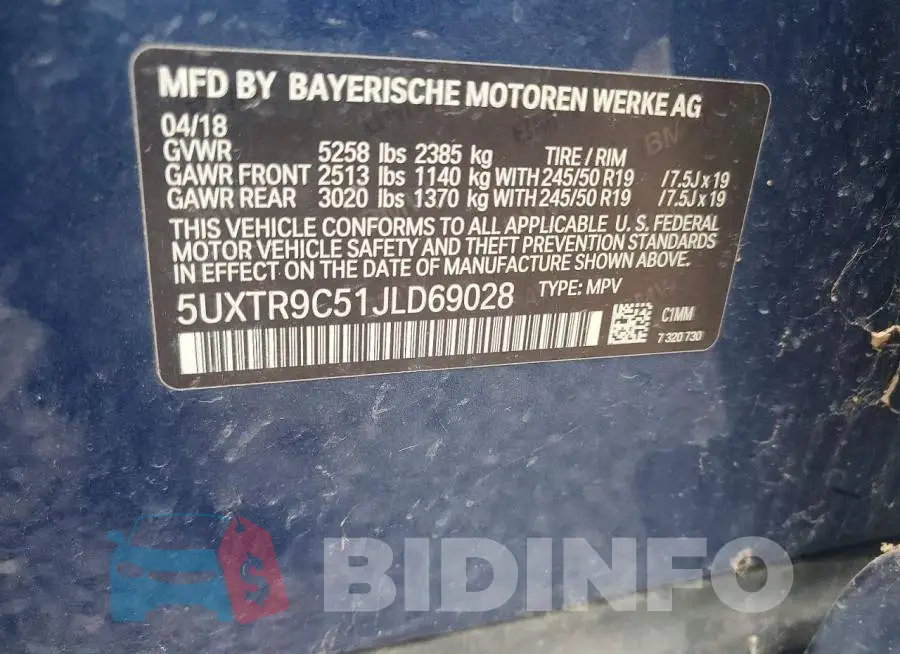 5UXTR9C51JLD69028 Photo# 13