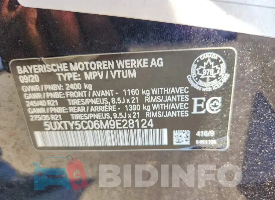 5UXTY5C06M9E28124 Photo# 13