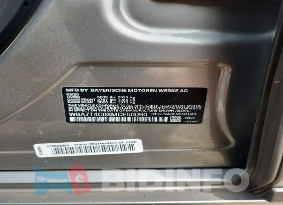 WBA7T4C0XMCE50090 Photo# 12