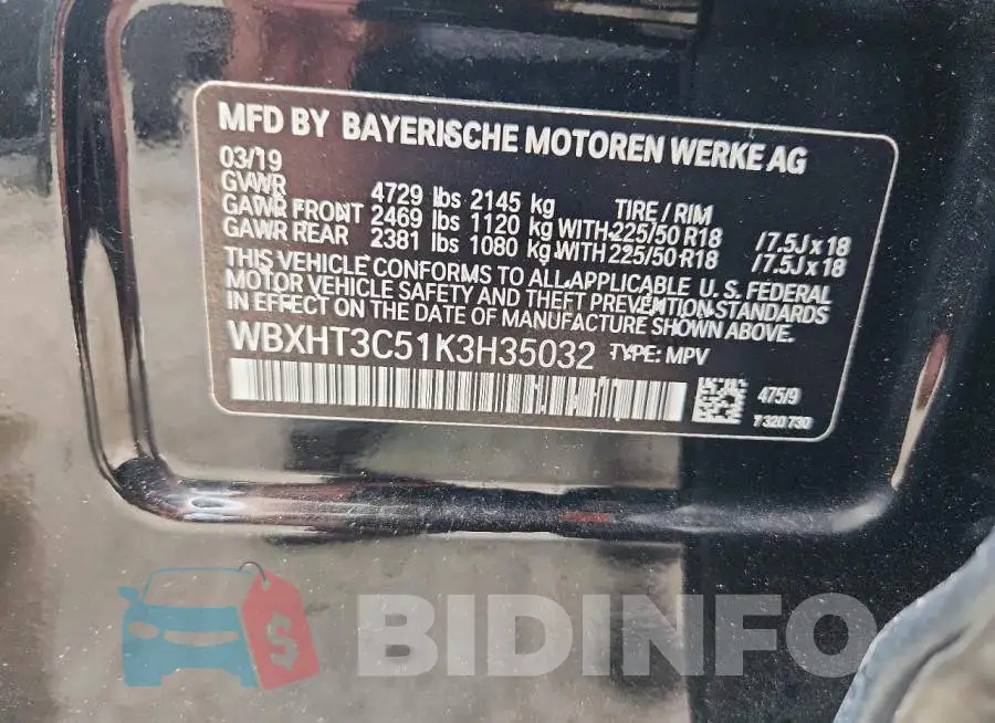 WBXHT3C51K3H35032 Photo# 14