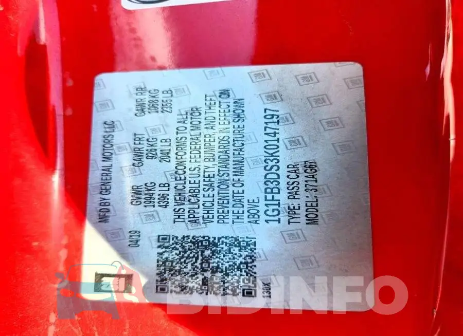 1G1FB3DS3K0147197 Photo# 12
