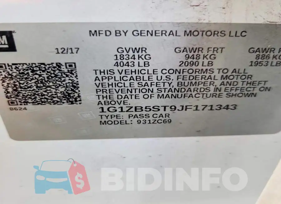 1G1ZB5ST9JF171343 Photo# 12