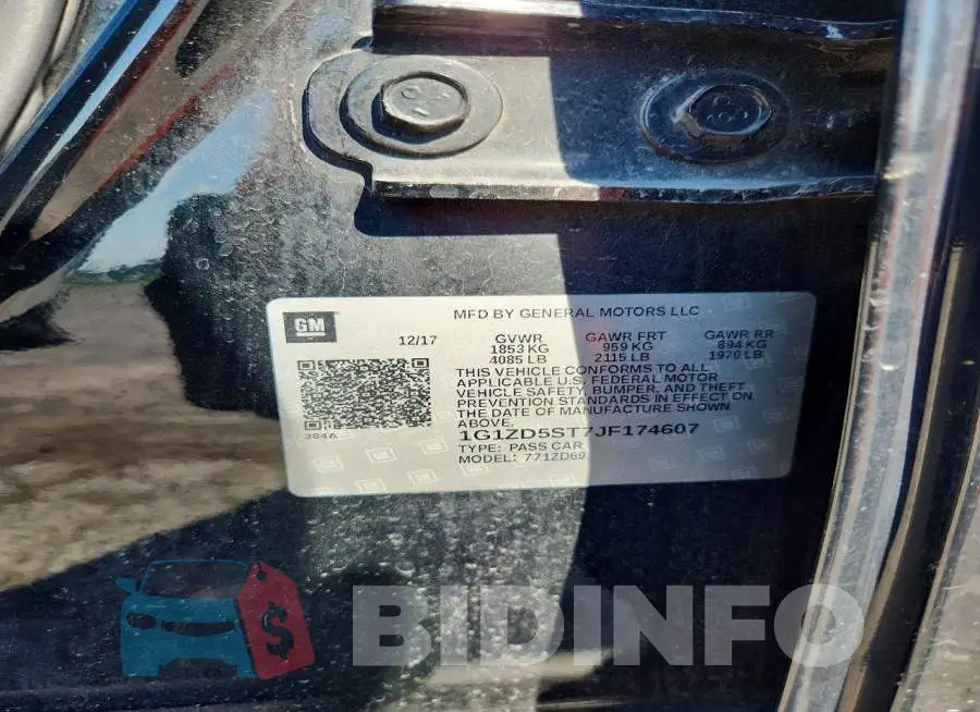 1G1ZD5ST7JF174607 Photo# 12
