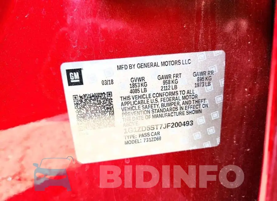 1G1ZD5ST7JF200493 Photo# 12