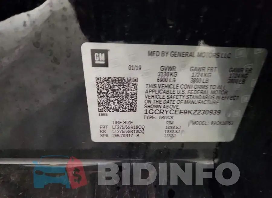 1GCRYCEF9KZ230939 Photo# 12