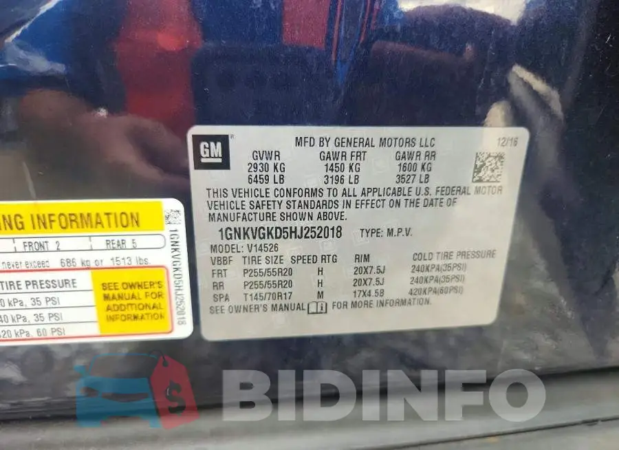1GNKVGKD5HJ252018 Photo# 13