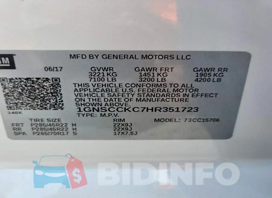 1GNSCCKC7HR351723 Photo# 13
