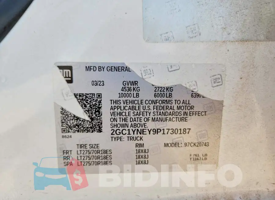 2GC1YNEY9P1730187 Photo# 12