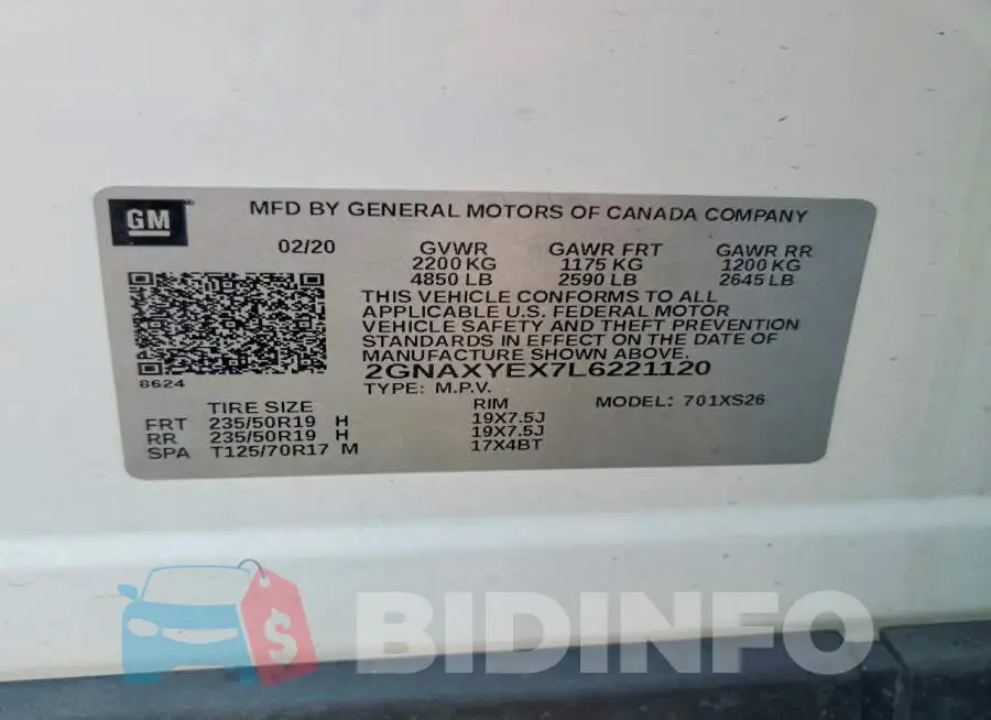 2GNAXYEX7L6221120 Photo# 13