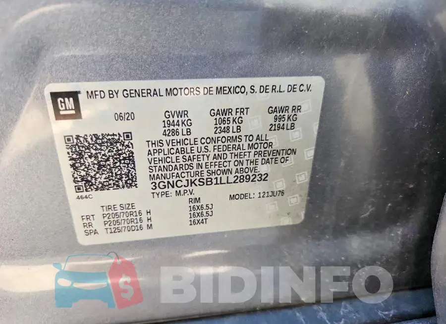 3GNCJKSB1LL289232 Photo# 12
